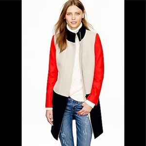 J Crew Red Color Block Coat size 12